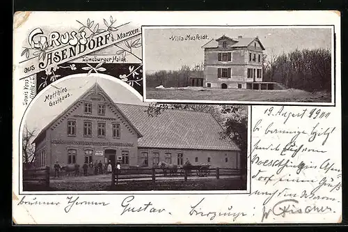AK Asendorf b. Marxen, Matthies Gasthaus, Villa Musfeldt
