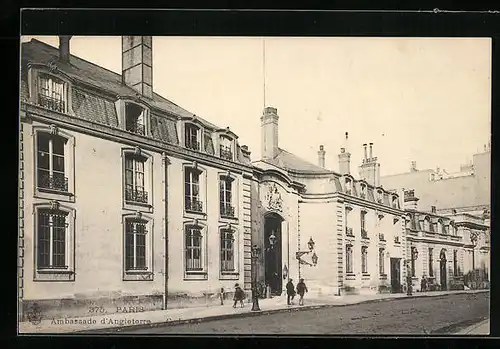 AK Paris, Rue du Faubourg-Saint-Honoré, Botschaft, Ambassade d`Angleterre