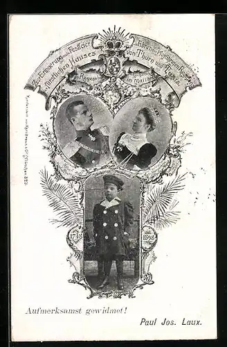 AK Fürst Albert von Thurn & Taxis mit Gattin Margarethe und dem Erbprinzen Franz Joseph