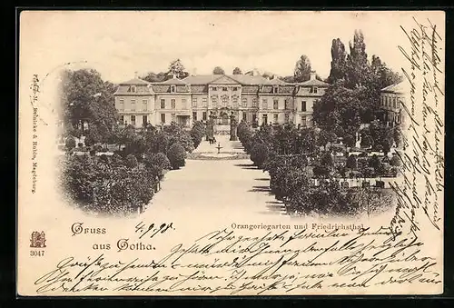 AK Gotha, Orangeriegarten und Friedrichsthal