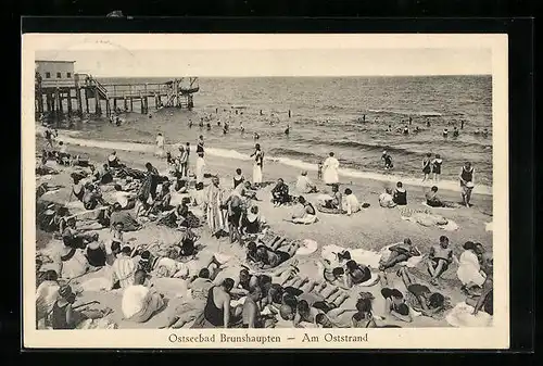 AK Brunshaupten, Strandpartie mit Badegästen