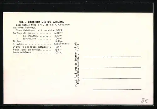 AK Locomotives du Canada, Locomotive type 4-4-0 et 4-8-4