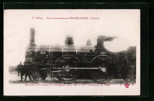 AK Les Locomotives Francaises, Machine pour trains de voyageurs, Serie 621 à 635, französische Eisenbahn