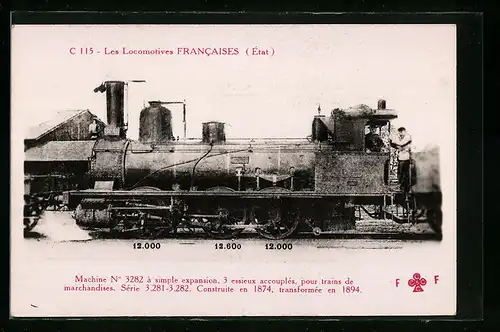 AK Les Locomotives, C115, französische Eisenbahn