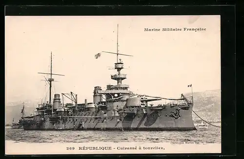 AK Marine Militaire Francaise, Republique Cuirasse à tourelles