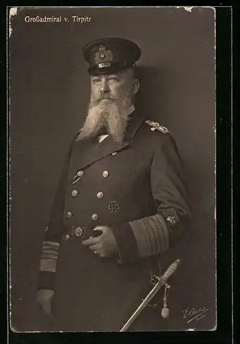 AK Grossadmiral Alfred von Tirpitz mit Dolch