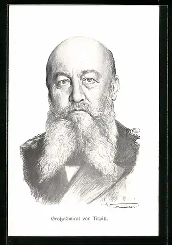 Künstler-AK Grossadmiral von Tirpitz im Portrait