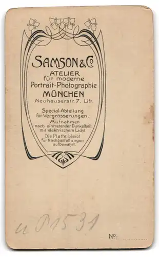 Fotografie Samson & Co., München, Neuhauserstr. 7, Junger Herr im Anzug mit Fliege