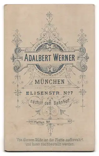 Fotografie Adalbert Werner, München, Elisenstr. 7, Junge Dame im Spitzenkleid