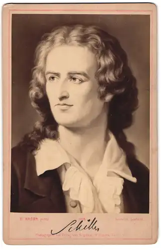 Fotografie Sophus Williams, Berlin, Portrait Friedrich von Schiller, nach E. Hader