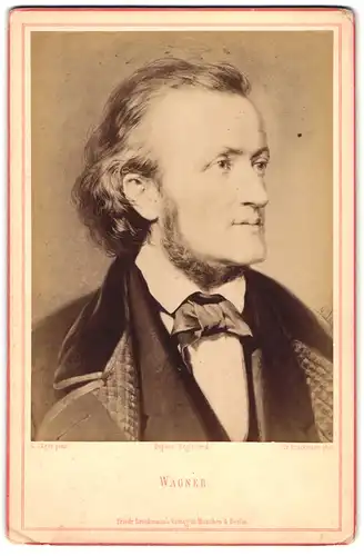 Fotografie Fried. Bruckmann, München, Portrait Richard Wagner, Komponist