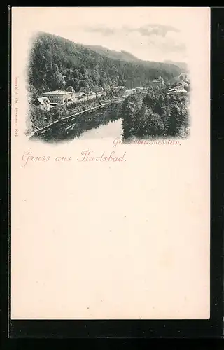 AK Karlsbad, Giesshübel-Puchstein aus der Vogelschau