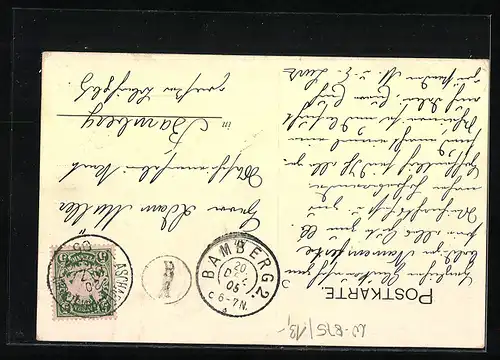 Lithographie Aschaffenburg, Panorama mit Fluss, Kirche und Marktplatz