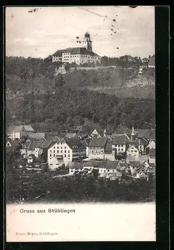 AK Stühlingen, Ortsansicht aus der Vogelschau