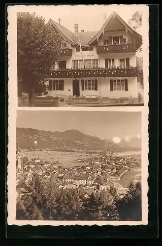 AK Bad Tölz, Kurpension Wagner, Ortsansicht aus der Vogelschau