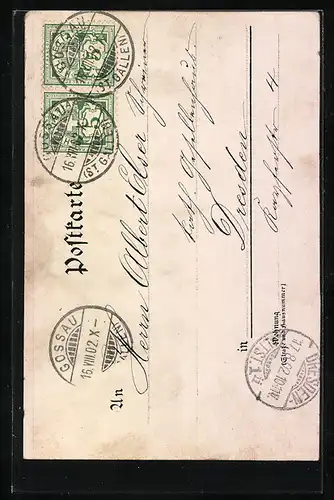 Lithographie Mannheim, Paradeplatz, Bismarck-Denkmal, Rheinbrücke