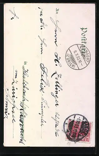 AK Bielefeld, Panoramablick auf die Stadt in einem Schinken