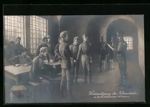AK Verkündigung des Todesurteils an die 11 Schill`schen Offiziere