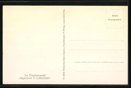 AK Jägersruh b. Lobenstein, Partie im Frankenwald