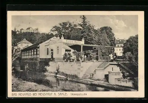 AK Bad Neuhaus bei Neustadt /Saale, Trink-Halle im Sonnnenschein