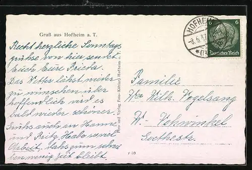 AK Hofheim a. T., Ansicht vom Sanatorium