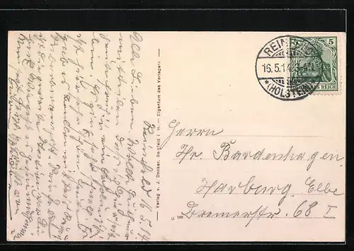 AK Reinfeld i. H., Erholungsheim Rückseite