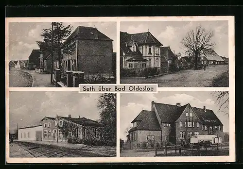 AK Seth über Bad Oldesloe, Ortspartie, Gebäudeansicht, Strassenpartie