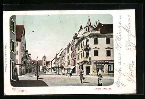 AK Villingen, Blick in die Obere Strasse