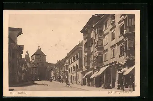 AK Rottweil, Häuser in der Hauptstrasse