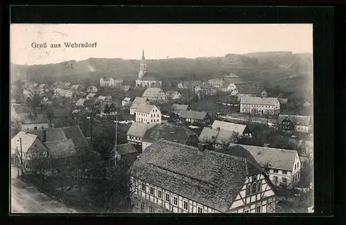 AK Wehrsdorf, Teilansicht aus der Vogelschau