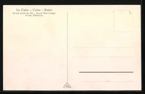 AK Kairo, Grosse Nilbrücke