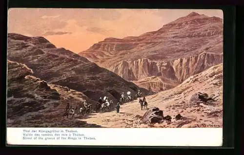 Künstler-AK Theben, Tal der Königsgräber