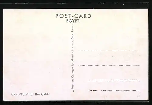 Künstler-AK Cairo, Tomb of the Califs
