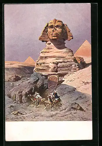 Künstler-AK Gizeh, Die Sphinx