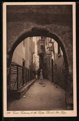 AK Cairo, Entrance to the Coptic Church Abu Serge