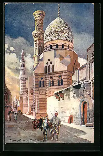 Künstler-AK Cairo, Mosque Ibrahim Agha