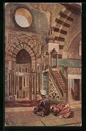 Künstler-AK Cairo, Interior of the Masque of Al-Mardani