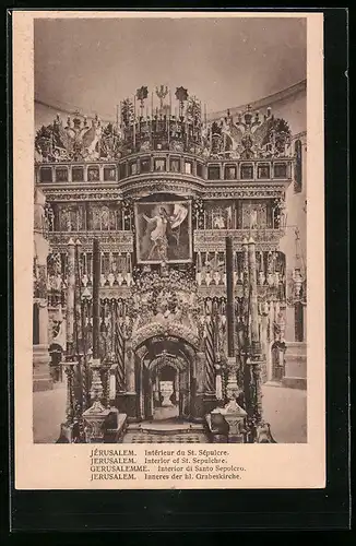 AK Jerusalem, Inneres der heiligen Grabeskirche