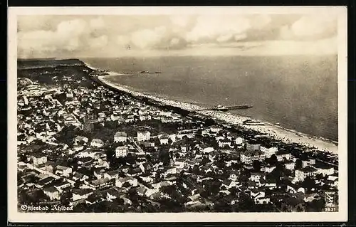 AK Ahlbeck / Ostsee, Fliegeraufnahme des Ortes