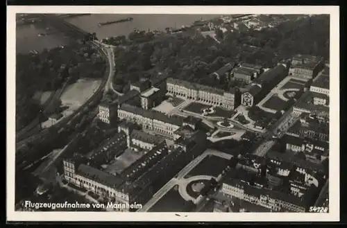 AK Mannheim, Teilansicht vom Flugzeug aus