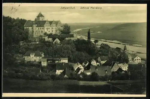 AK Schweinfurt, Ortsansicht mit Schloss Mainberg