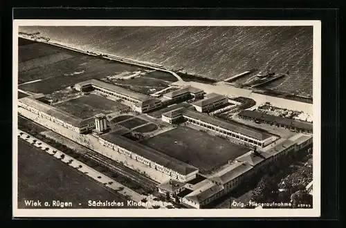 AK Wiek / Rügen, Sächsisches Kinderheim, orig. Fliegeraufnahme