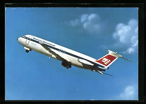 AK Die BAC Super One-Eleven der BavariaGermanair beim Start, Flugzeug