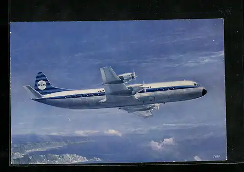 AK Der Lockheed Prop-Jet-Electra II der KLM Airlines, Flugzeug