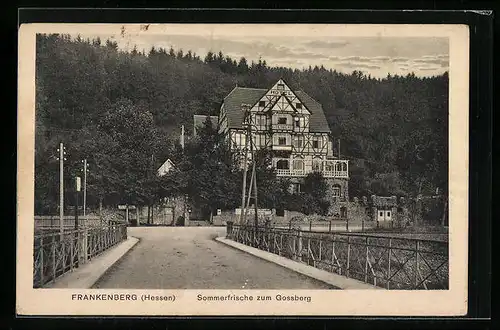 AK Frankenberg /Hessen, Hotel zum Gossberg