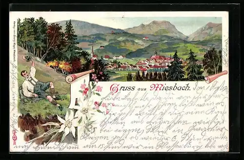 Lithographie Miesbach, Teilansicht