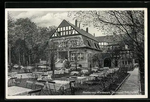 AK Dortmund-Grävingholz, Cafe-Restaurant Waldesruh, Inh. Karl Jahnke