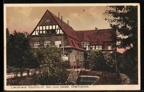 AK Grävingholz, Gastwirtschaft Landhaus Waldesruh, Bes. Gust. Zenker