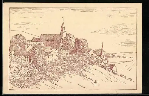 Künstler-AK Schwalenberg in Lippe, Teilansicht, Heimatfest 1912