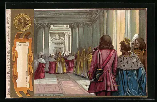 Künstler-AK Benedicta a SS Papa Leo XIII die V Septembris MDCCCIC, Papst Leo XIII.